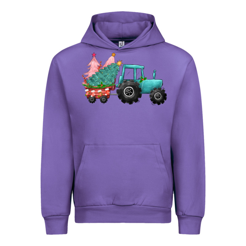 Christmas Tree Tractor Urban Hoodie by CowGirlArtShop | Teevron