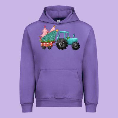 Christmas Tree Tractor Urban Hoodie Designed By Cowgirlartshop