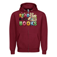 Burgundy read more books Zipper Hoodie - MaliasSmallBusiness