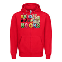 Red read more books Zipper Hoodie - MaliasSmallBusiness