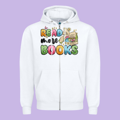 Read More Books Zipper Hoodie Designed By Maliassmallbusiness