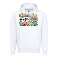White read more books Zipper Hoodie - MaliasSmallBusiness