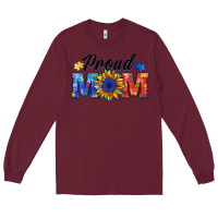Burgundy proud mom autism Long Sleeve Tee - BarkalooDesign