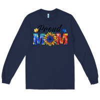 Navy proud mom autism Long Sleeve Tee - BarkalooDesign