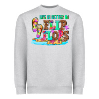 Heather Grey life is better in flip flops Heavyweight Sweatshirt - AdoDesignShop