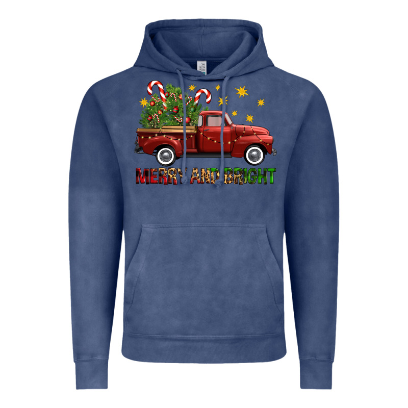 Merry And Bright Christmas Trees Truck Vintage Hoodie by FaDigitalArtStudio | Teevron