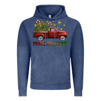 Vintage Denim Merry And Bright Christmas Trees Truck Vintage Hoodie - FaDigitalArtStudio