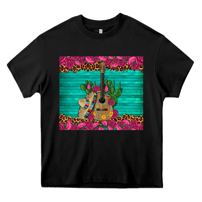 Mexican Guitar Roses Cactus Sombrero Heavy Core Tee by Artiststas | Teevron