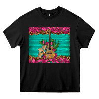 Black mexican guitar roses cactus sombrero Heavy Core Tee - Artiststas