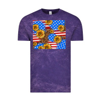 Cloud Purple basic sunflower and leopard Vintage Tee - AdoDesignShop