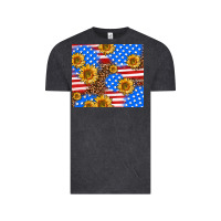 Vintage Black basic sunflower and leopard Vintage Tee - AdoDesignShop