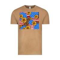 Vintage Camel basic sunflower and leopard Vintage Tee - AdoDesignShop