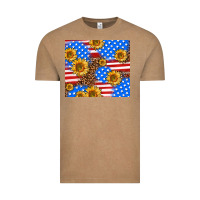 Vintage Coffee basic sunflower and leopard Vintage Tee - AdoDesignShop