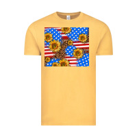 Vintage Mustard basic sunflower and leopard Vintage Tee - AdoDesignShop