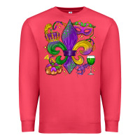 Cardinal mardi gras fleur de lis Premium Sweatshirt - LillyAllenDesigns