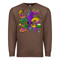 Chestnut mardi gras fleur de lis Premium Sweatshirt - LillyAllenDesigns