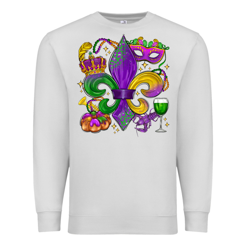 Mardi Gras Fleur De Lis Premium Sweatshirt by LillyAllenDesigns | Teevron
