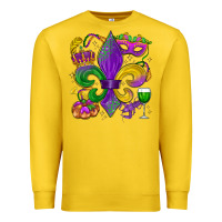 Lemon mardi gras fleur de lis Premium Sweatshirt - LillyAllenDesigns