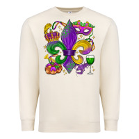 Sandshell mardi gras fleur de lis Premium Sweatshirt - LillyAllenDesigns
