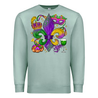 Seafoam mardi gras fleur de lis Premium Sweatshirt - LillyAllenDesigns