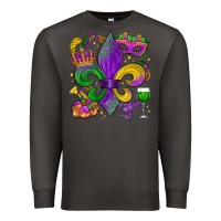Smoke mardi gras fleur de lis Premium Sweatshirt - LillyAllenDesigns