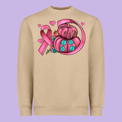 Cancer Ribbon Pumpkins Heavyweight Sweatshirt Designed By Jahusdesignshop