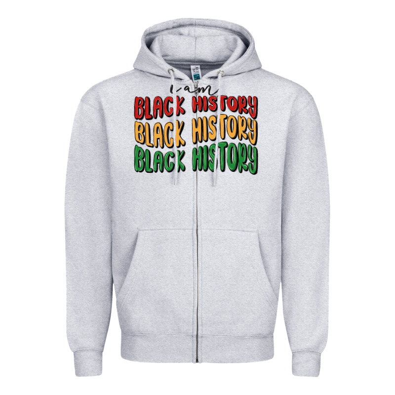 I Am Black History Zipper Hoodie by MaliasSmallBusiness | Teevron