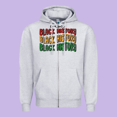 I Am Black History Zipper Hoodie Designed By Maliassmallbusiness