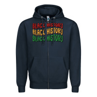 Navy i am black history Zipper Hoodie - MaliasSmallBusiness