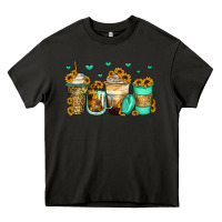 Asphalt sunflowers coffee cups Heavy Core Tee - Zillion Design Studio