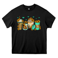 Black sunflowers coffee cups Heavy Core Tee - Zillion Design Studio