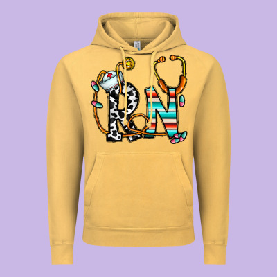Rn Nurse Vintage Hoodie Designed By Cowhidedigitalart