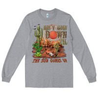 Heather Grey aintgoin down til the sun comes up desert Long Sleeve Tee - NancyCooperArtShop