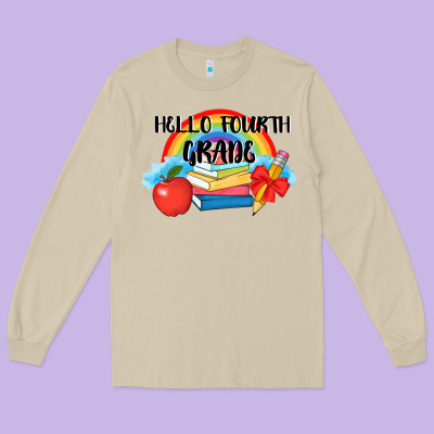 Back To School Hello Fourth Grade 3200x2400 Long Sleeve Tee Designed By Adodesignshop