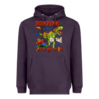 Plum roaring into 2nd grade Heavyweight Hoodie - BundleAndBundleShop