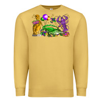 Antique Gold mardi gras pelican alligator and crawfish Premium Sweatshirt - LillyAllenDesigns
