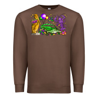 Chestnut mardi gras pelican alligator and crawfish Premium Sweatshirt - LillyAllenDesigns