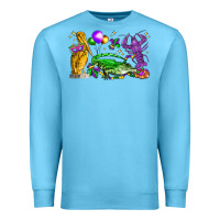 Ocean Blue mardi gras pelican alligator and crawfish Premium Sweatshirt - LillyAllenDesigns