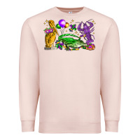 Pale Pink mardi gras pelican alligator and crawfish Premium Sweatshirt - LillyAllenDesigns