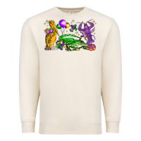 Sandshell mardi gras pelican alligator and crawfish Premium Sweatshirt - LillyAllenDesigns