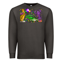 Smoke mardi gras pelican alligator and crawfish Premium Sweatshirt - LillyAllenDesigns