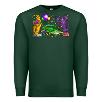 Sports Green mardi gras pelican alligator and crawfish Premium Sweatshirt - LillyAllenDesigns