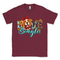 Burgundy love beagles Classic Tee - Artiststas