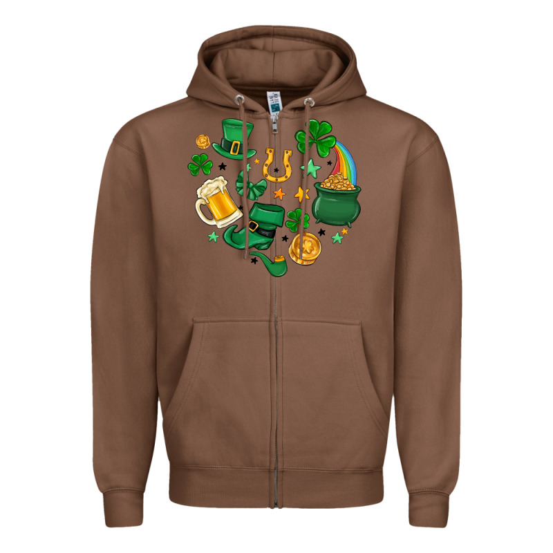 St. Patrick Heart Doodle Zipper Hoodie by MaliasSmallBusiness | Teevron