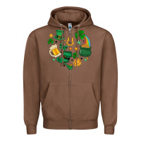 Chestnut st. patrick heart doodle Zipper Hoodie - MaliasSmallBusiness