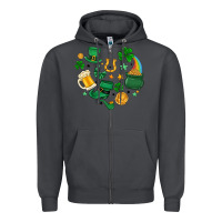 Smoke st. patrick heart doodle Zipper Hoodie - MaliasSmallBusiness