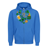 True Royal st. patrick heart doodle Zipper Hoodie - MaliasSmallBusiness