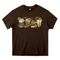 Chocolate Brown skeleton hands coffee cups Heavy Core Tee - texasbilliewilder