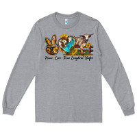 Heather Grey peace love longhorn heifer Long Sleeve Tee - LillyAllenDesigns