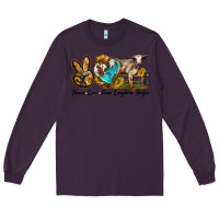 Plum peace love longhorn heifer Long Sleeve Tee - LillyAllenDesigns